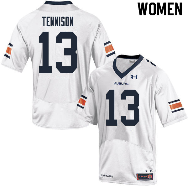Women's Auburn Tigers #13 Ladarius Tennison White 2020 College Stitched Football Jersey